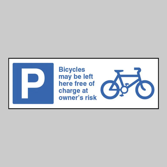 Bicycles may be left here free of charge at owners risk
