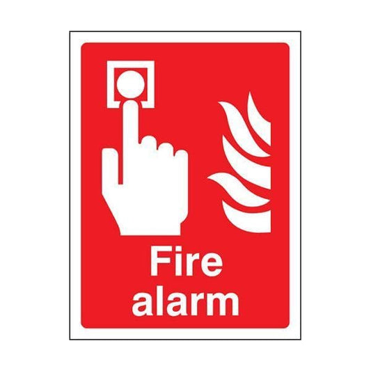 81010E Fire Alarm  sign - Quick-Fix with SAV Backing (200x150mm)
