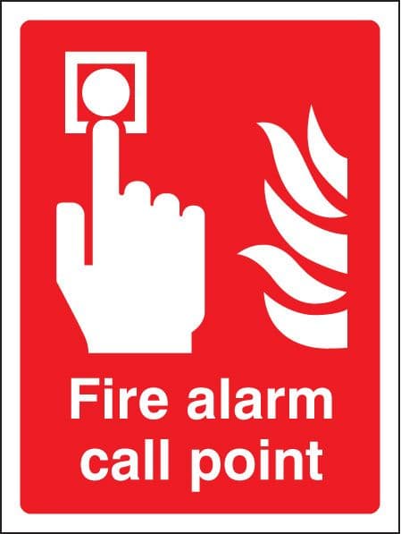 81011E Fire alarm call point  (200x150mm) Rigid PVC with SAV Backing Safety Sign