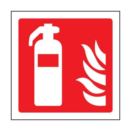 81018U Fire extinguisher symbol  sign - Quick-Fix with SAV Backing (100x100mm)