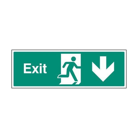 82016G Exit arrow down sign - Quick-Fix with SAV Backing (300x100mm)