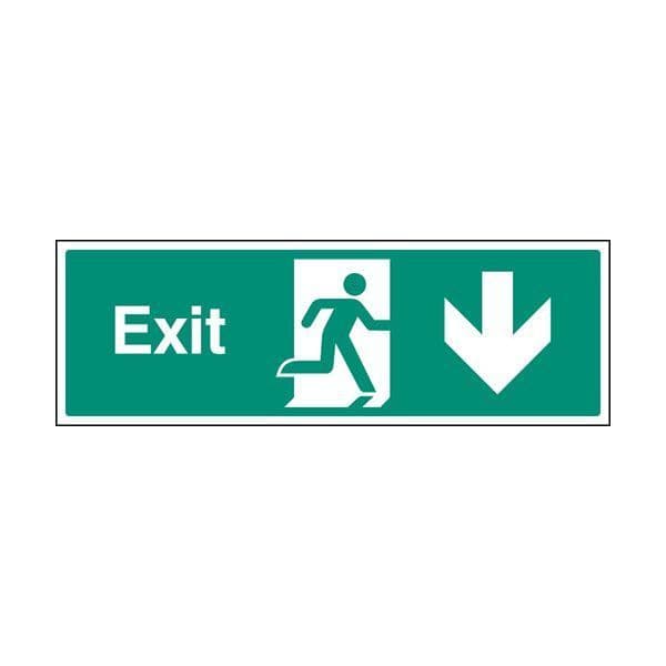 82016L Exit arrow down sign - Quick-Fix with SAV Backing (450x150mm)