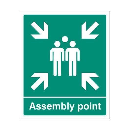 82055H Assembly point sign - Quick-Fix with SAV Backing (300x250mm)