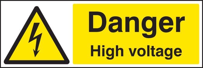 84009G Danger high voltage  (300x100mm) Rigid PVC with SAV Backing Safety Sign
