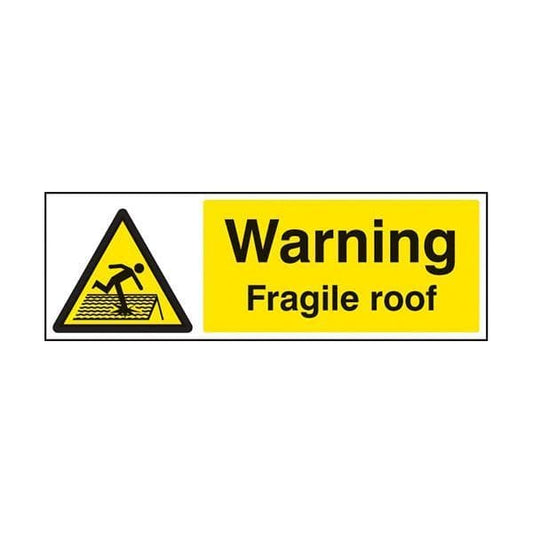 84261G Warning fragile roof sign - Quick-Fix with SAV Backing (300x100mm)