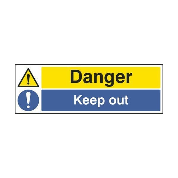 86216M Danger keep out sign - Quick-Fix with SAV Backing (600x200mm)