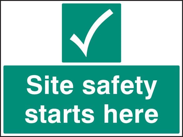 86412K Site safety starts here  (400x300mm) Rigid PVC with SAV Backing Safety Sign