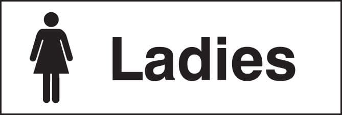 87009G Ladies  (300x100mm) Rigid PVC with SAV Backing Safety Sign
