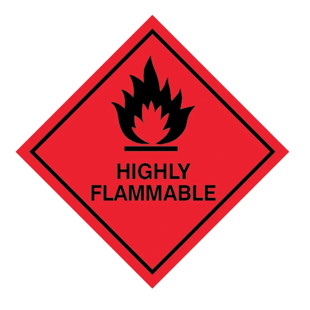 19745F Highly flammable Rigid Plastic (200x200mm) Safety Sign