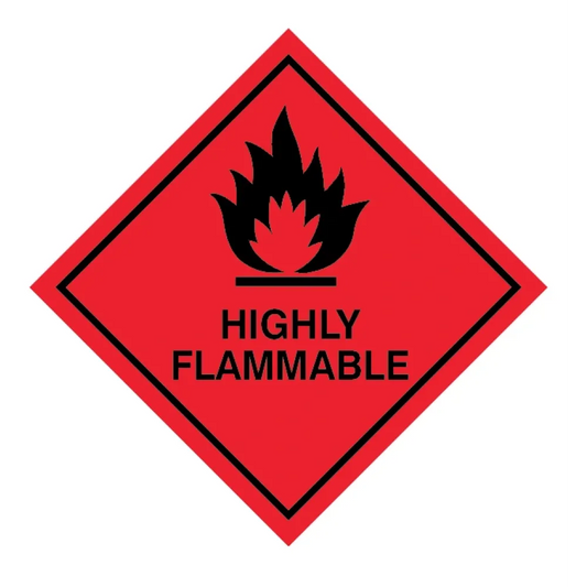 29745U Highly flammable Self Adhesive Vinyl (100x100mm) Safety Sign