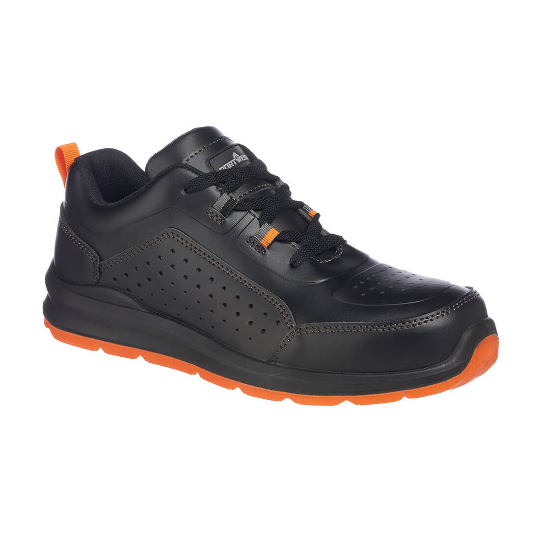 FC09 Composite Action Leather Trainer S1P SRC - Black/Orange