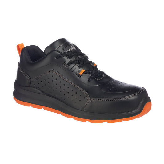 FC09 Composite Action Leather Trainer S1P SRC - Black/Orange