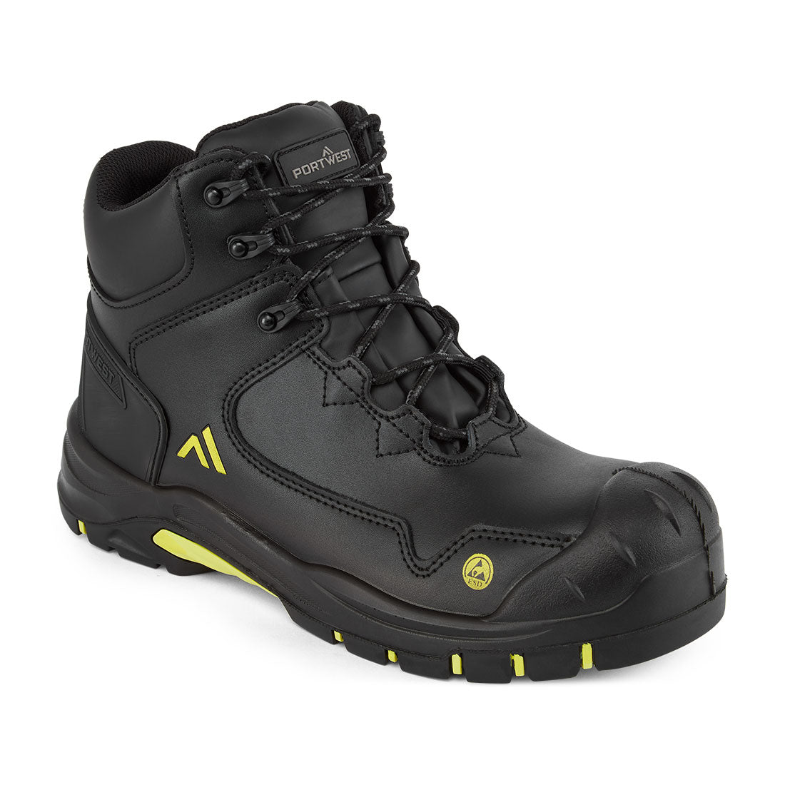 FC18 Composite Action Leather Mid Boot S3S ESD HRO SR SC FO - Black/Yellow