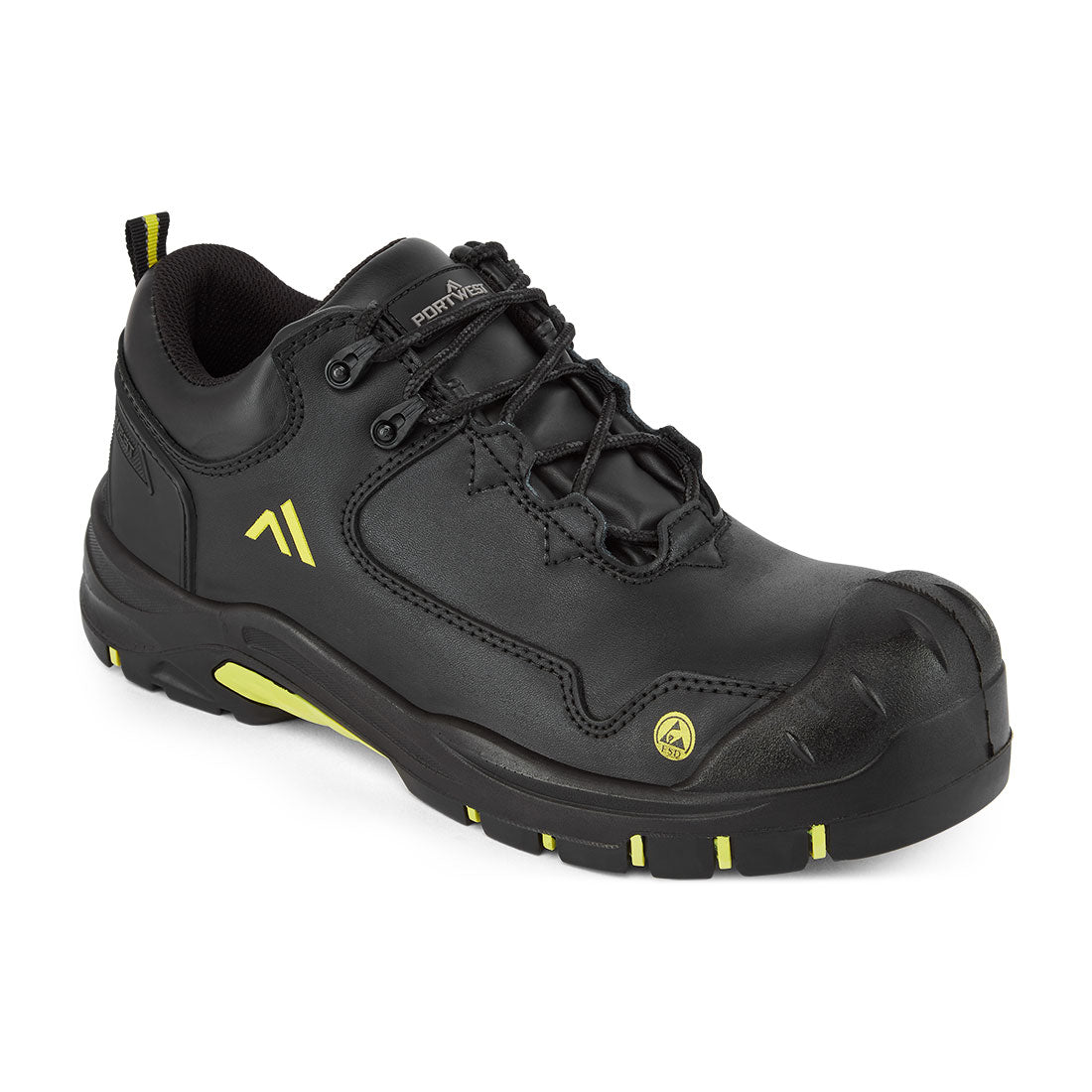FC19 Composite Action Leather Low Shoe S3S ESD HRO SR SC FO - Black/Yellow