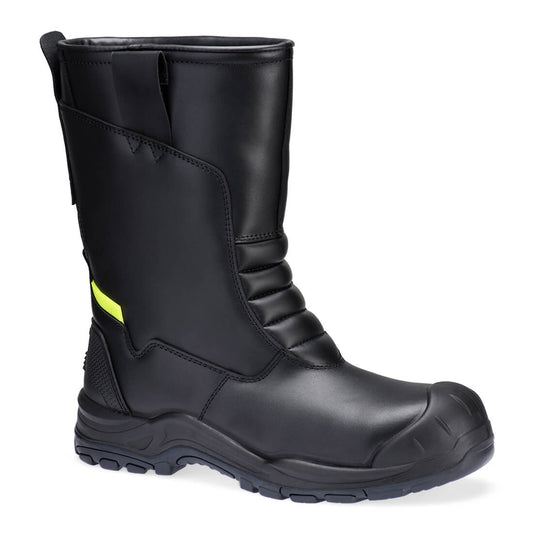 FD07 Steel Leather Winter Rigger Boot S3L SC HRO CI SR - Black