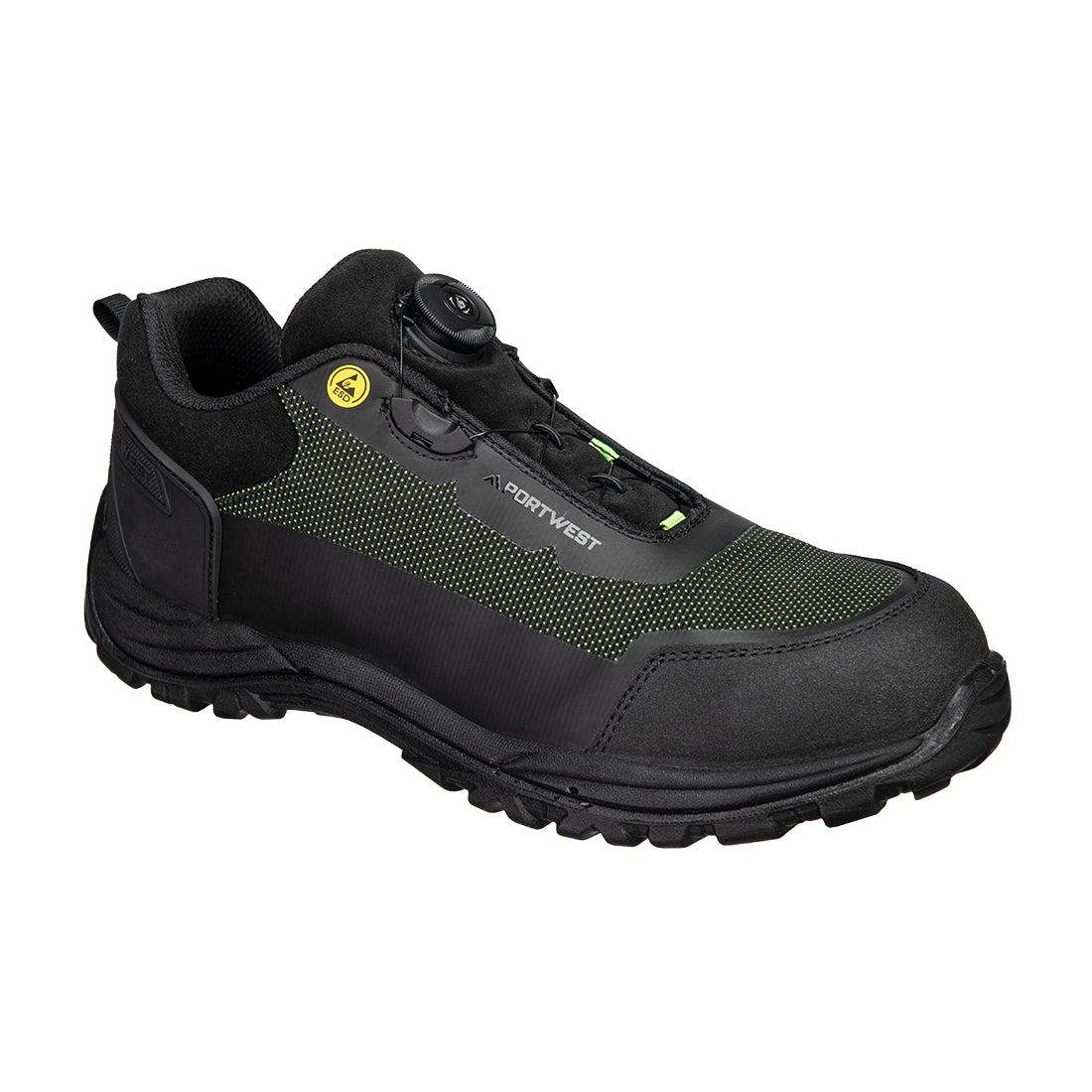 FE05 Composite Textile Low Shoe S3S ESD SR FO - Black/Green