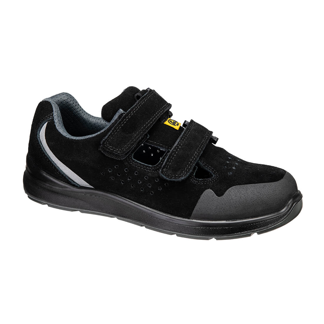 FE08 Steel Cow Suede Sandal S1P ESD SR FO - Black