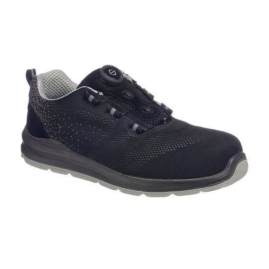 FT08 Composite Textile Wire Lace Trainer S1P SRC - Black/Grey