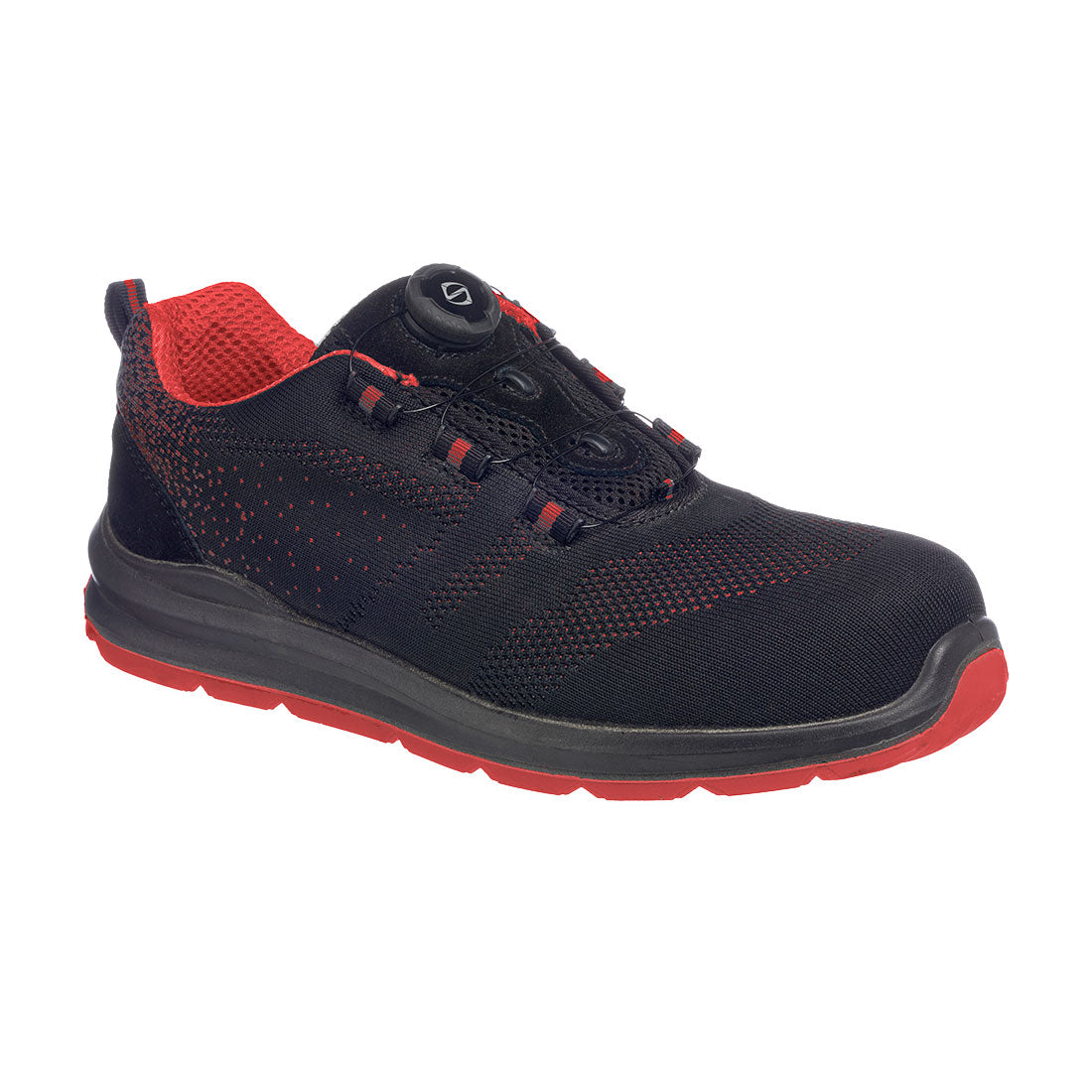 FT08 Composite Textile Wire Lace Trainer S1P SRC - Black/Red