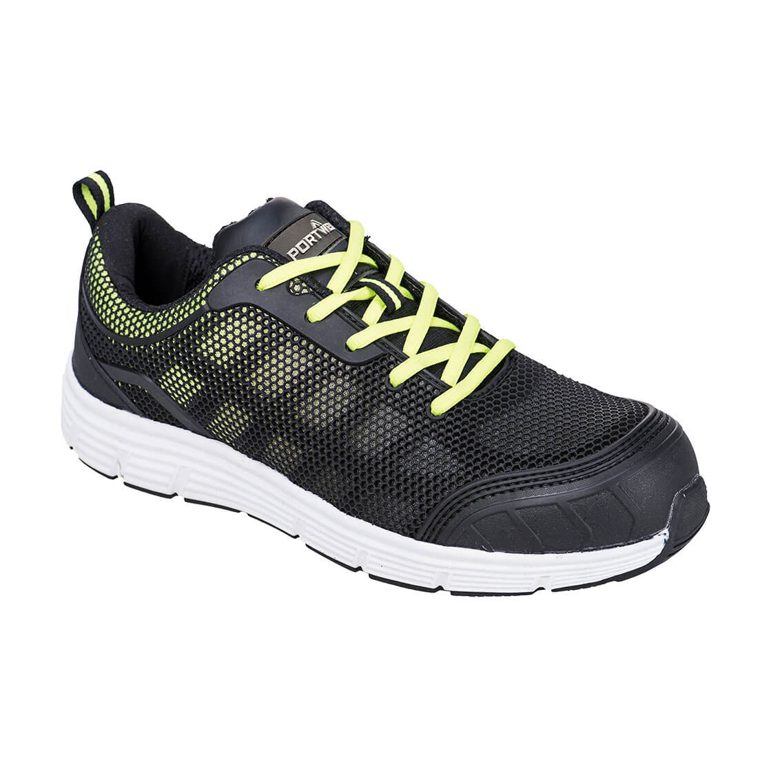 FT15 Steel Textile Trainer  S1P FO SR - Black/Green