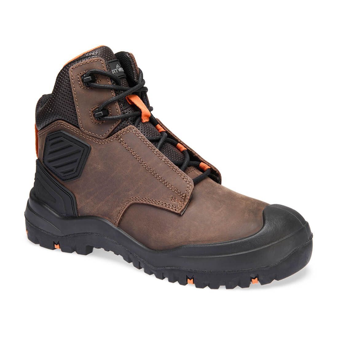 FT30 Steel Leather Ankle Boot S3 SC HRO HI CI LG SR FO - Brown/Orange