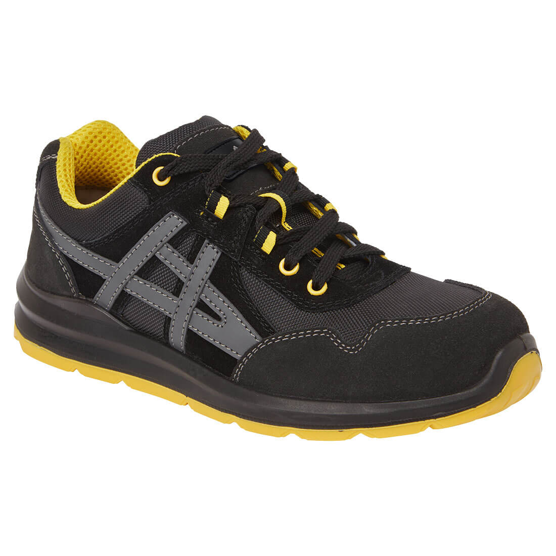 FT50 Steel Leather and Textile Trainer S1 FO SR - Black