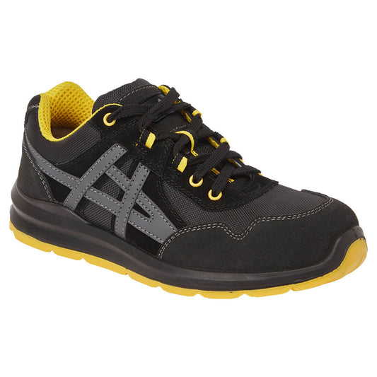FT50 Steel Leather and Textile Trainer S1 FO SR - Black