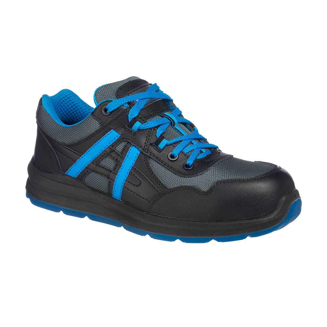 FT60 Composite Leather and Mesh Trainer S1P SRC - Black/Blue