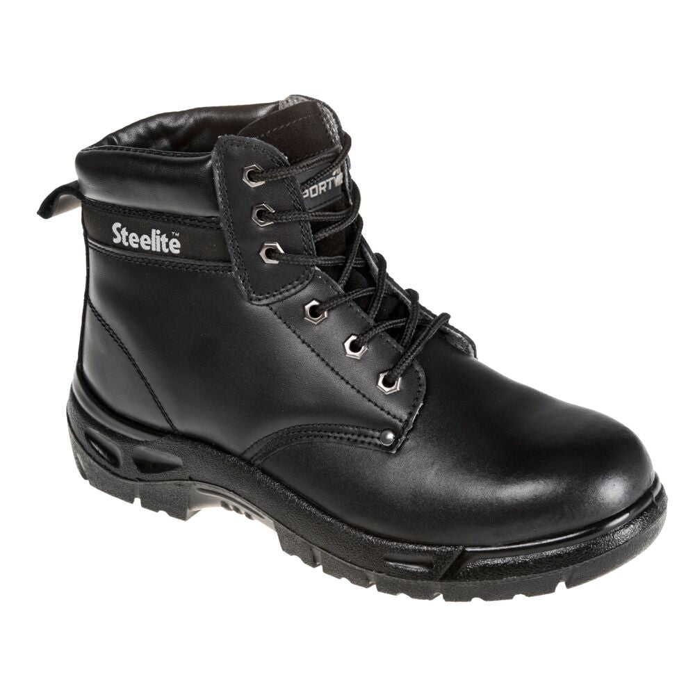 FW03 Steel Action Leather Ankle Boot S3 SR - Black