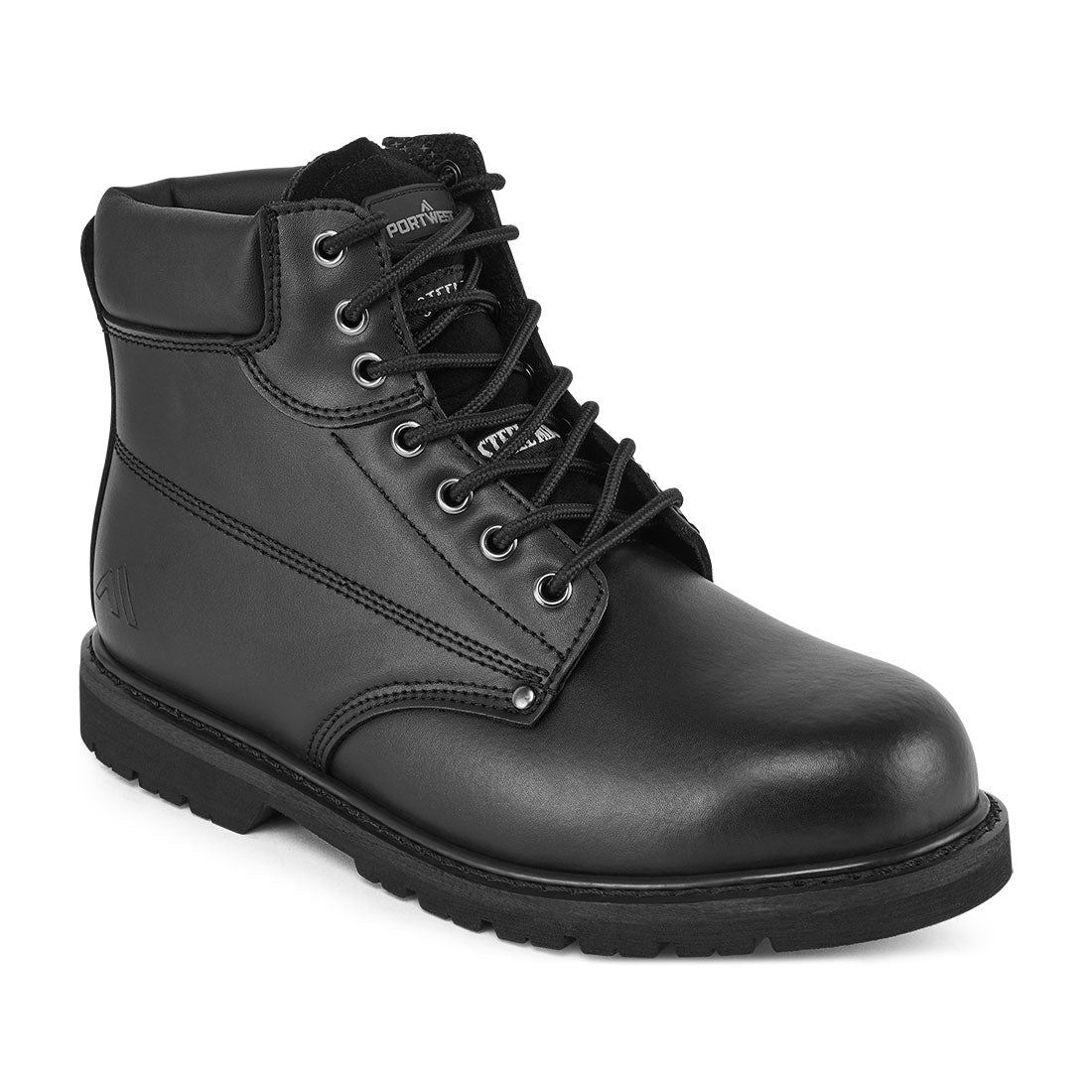 FW16 Steel Action Leather Ankle Boot SBP HRO - Black