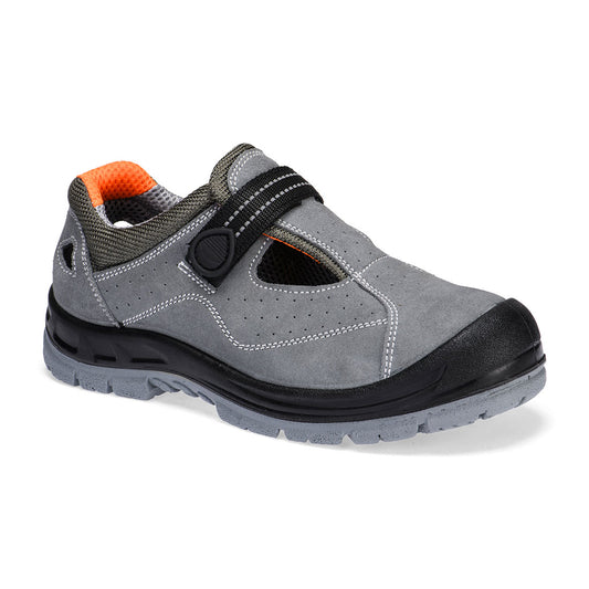 FW42 Steel Cow Suede Leather Sandal S1 SR FO - Grey