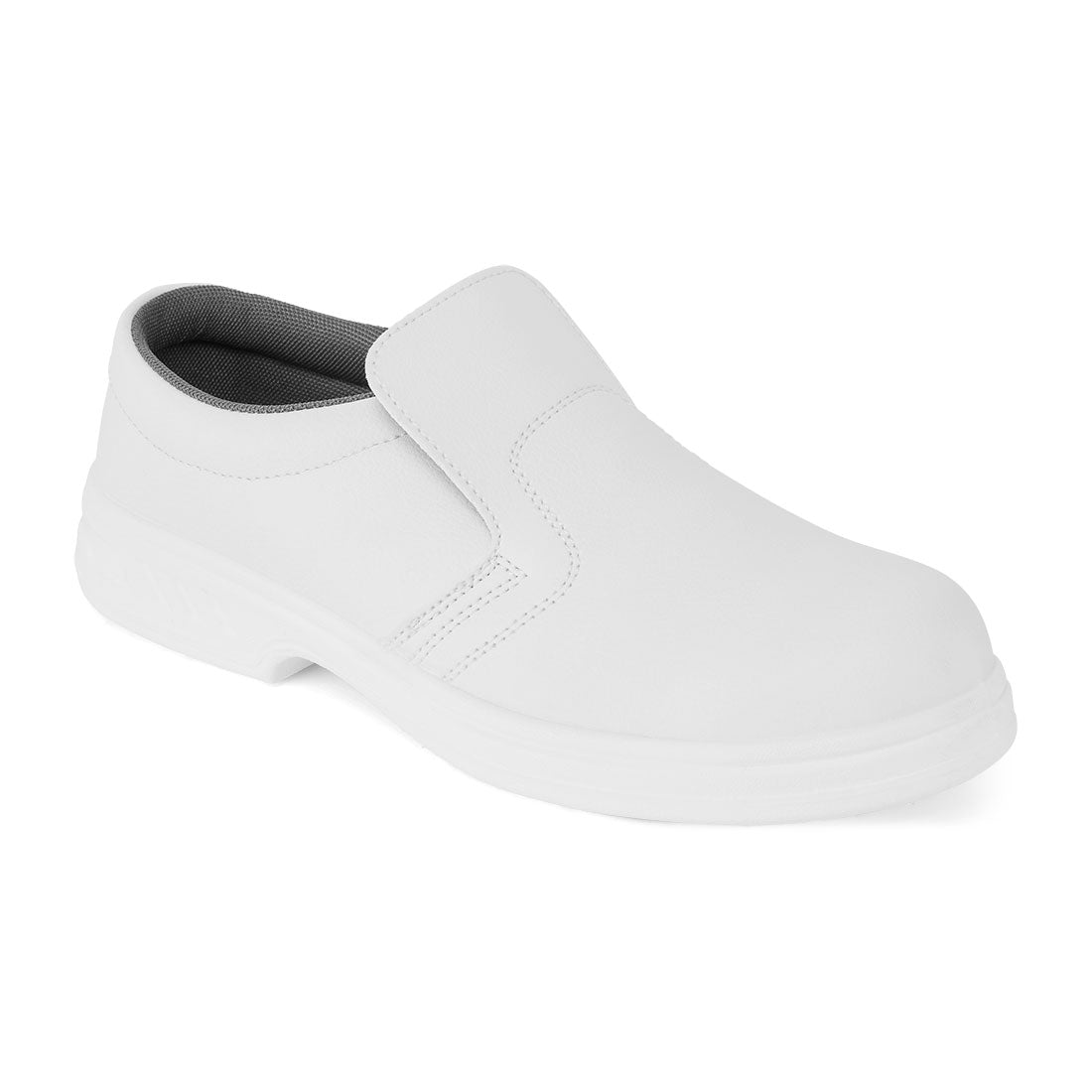 FW58 Occupational Microfibre Slip On Shoe O2 FO SR - White