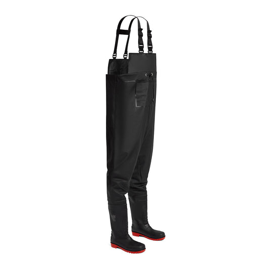 FW74 Steel PVC Chest Wader S5 FO - Black