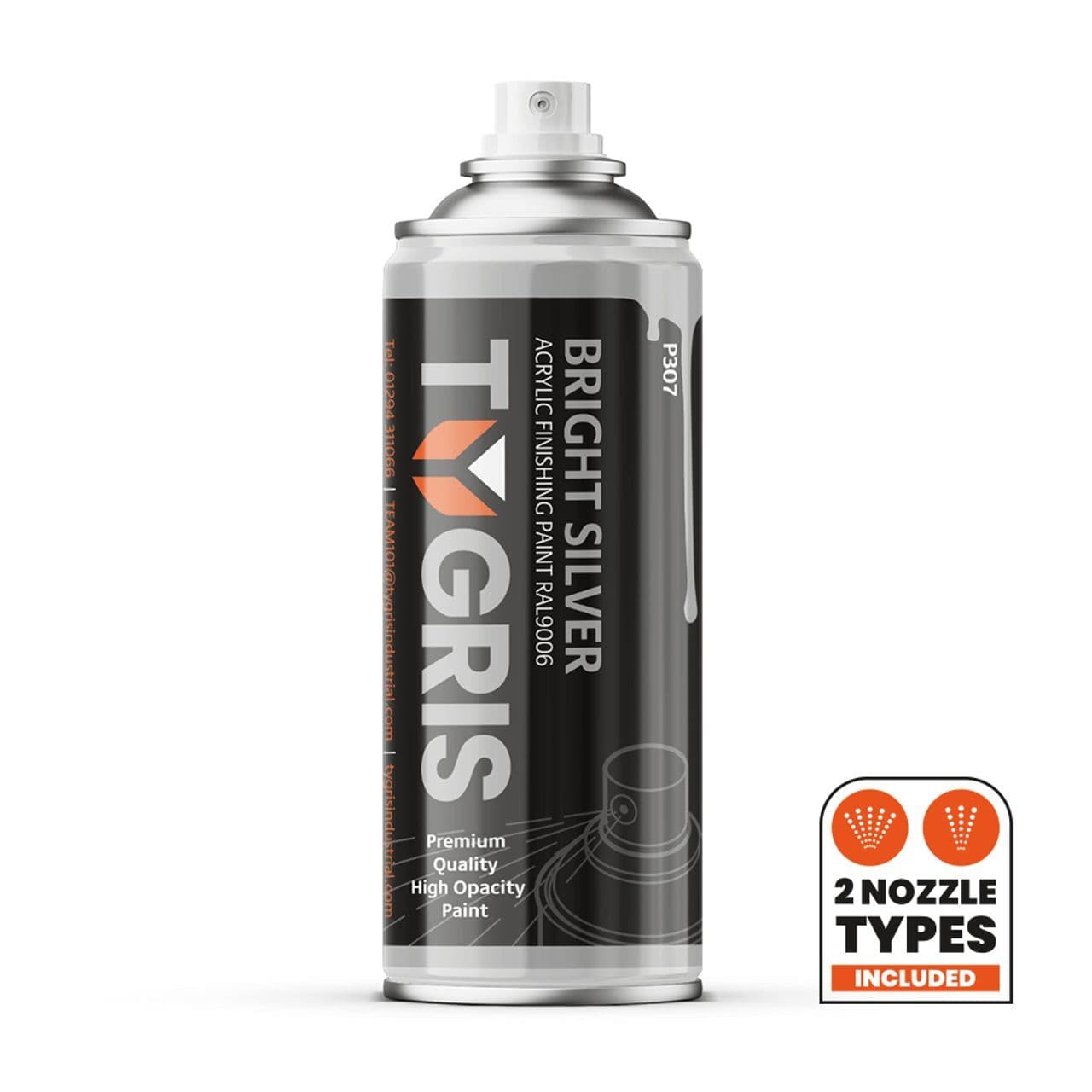 P307 Bright Silver Paint - RAL9006 - Size 400 ml / Sold in packs of 12