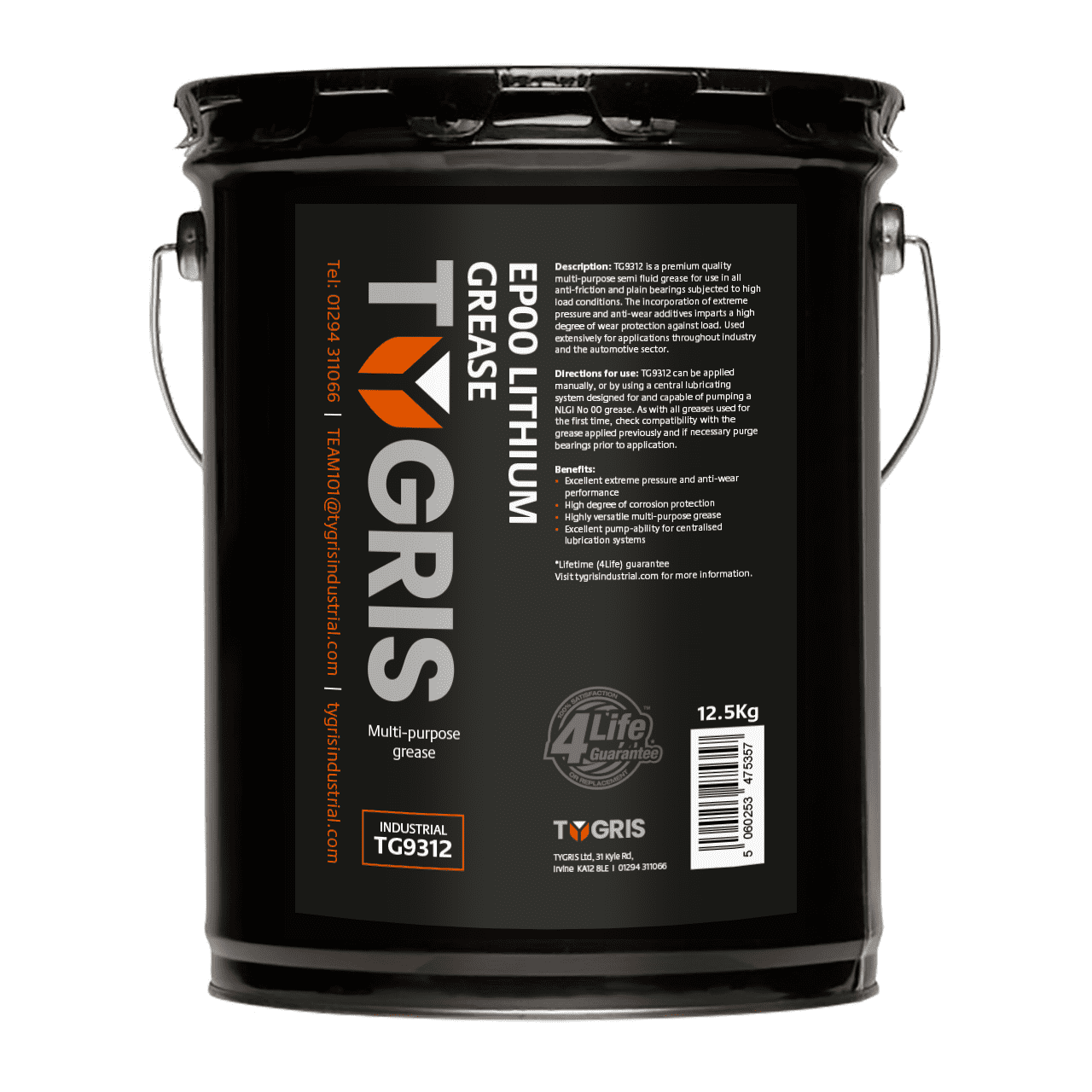 TG9312 EP00 Lithium Grease - Size 12.5 Kg / Sold Individually
